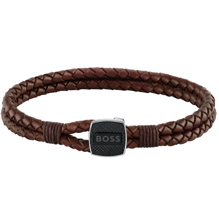 Mens leather bracelet boss 2025